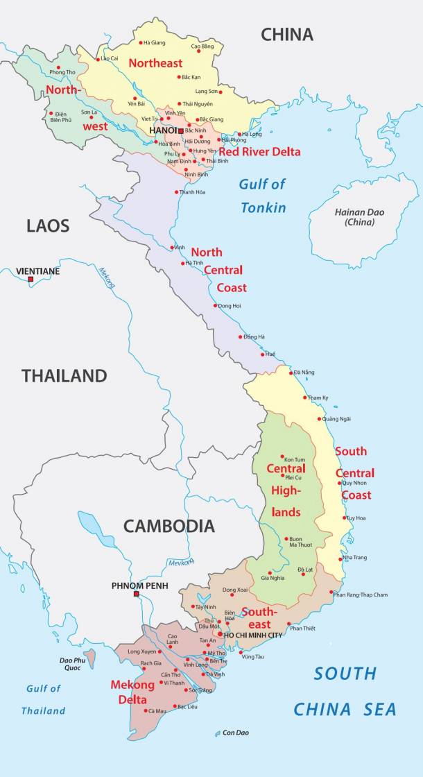 Vietnam kaart